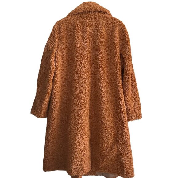 J CREW Double Breasted Teddy Sherpa Topcoat Coat Adobe Clay Brown NEW! - Picture 10 of 13